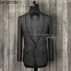 Black Latice Men Abita per perline di smoking da sposa in cristallo smoking 2 pezzi set di blazer da ballo blazer Terno Masculino Completo