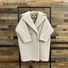 MaxMaras Coat Teddy Bear Dames Cashmere Coats Wol Wintergeneratie G 2024 Nieuwe Autumnwinter Vanilla Fur Deeltjes Kamel Fleece