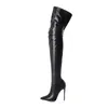 Stivali più taglia 34-47 Sexy Over the Knee Women Heels Scarpe da donna in pelle lunghe in pelle lunghe da donna