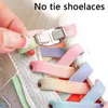 Pièces de chaussures Anti-Dropping Elastic sans cravate lacets plats pour les enfants et les baskets adultes Lock de serrure de métal paresseux rapide