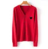 (Have Eye) Cardigan Sweaters Women Men Long Sleeve Crew Neck single breasted Sweater Couple Embroidery Love-Heart Tops V neck Coat Knitting Cardigans