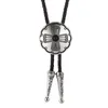 Bogen Western Cowboy Smoking Bolo Bine American Original Handgefertigte Leder -Natursteinkreuz Unisex Geburtstagsgeschenk