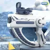 لعبة Gun Toys Electric Burst Water Gun Toy High-Pressure Pressure Gun Toy Automatic Water Pray Gun Beach Outdoor Water Toys Toys T240428