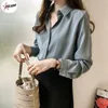 Blouses pour femmes Pulabo Corée de mousseline de mousseline blanc 4xl 5xl Spring Casual Office Wear Shirts à manches longues