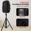 Sistema di altoparlanti PA Pyle Premium con Bluetooth, altoparlanti da 8 pollici, microfono wireless, lettori MP3/USB/SD/Aux e staffe per altoparlanti - Kit audio completo