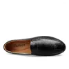 Casual Shoes Genuine Leather Formal Lofers For Men 2024 Slip On Moccasins Italian Male Driving Chaussure Homme 47