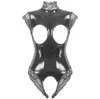 Nxy seksi set erotik fetiş vücut takım elbise cupless kasıksız oyuncak iç çamaşırı femme siyah hukukçu pvc lateks catsuit gotik kadın porno cos5800760
