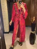 Kleuren gedrukt lange mouw met riem tuniek strand bedek cover-ups jurk slijtage strandkleding vrouwelijke vrouwen v4521
