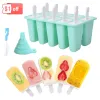 Araçlar 4/6 Hücre Silikon Dondurma Popsicle Kalıplı Kalıplı Kalıp Kalıp Yaz Kalıp Yaz Çocuk Dondurma Maker ICE Cube Tepsi Kalıp