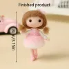 Craft Unfinished Wool Felt Poking Bags Key Pendant Kids Handmade Toys Fairy Needle Felting Kit Diy Doll Felting Materials Pack Gifts