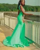 Fruit Green Sparkly Mermaid Long Prom Ceremony Dresses For Black Girl 2024 Luxe diamant pure avond verjaardagsjurk