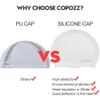 Copozz élastique en caoutchouc silicium imperméable protéger les oreilles de cheveux longs sports de natation chapeau de baignade grande taille capuchon de natation pour hommes femmes adultes 240426