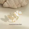 Designer Luxus Schmuck Ring Vancllf Shell Temperament Schmetterling Mikro eingelegt