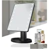 Miroirs compacts à 360 degrés Rotation Makeup Miroir réglable 16/22 LEDS LED LED TOUCH SN PORTABLE LUMÉTIQUE COSMÉTIQUE NOIR / WHITE / P OTQ1C