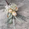 Decorative Flowers Monitor Brightness Notes Dry Burnt Rose Artificial Flower Wedding Decoration