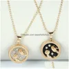 Pendant Collane Day Night Starry Sky 12 Constellations Coin Couple Clavicle Chain Collace Gioielli con consegna per goccia di regalo Dhglv DHGLV