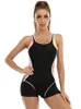 Patchwork Sport One Piece Swimsuites Plus Tamanho Mesmo de Aupileira Mulheres Profissionais de Banho Esporte Terme de Armazio de Armazenamento