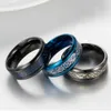 Anelli di banda punk viking black tungsen anello nuziale set per set di acciaio inossidabile da uomo con anello a fascia in fibra di carbonio blu bague homme q240427