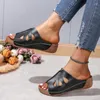 Slippers Women Vintage Butterfly Platform Glides schoen vrouwelijk lichtgewicht wig vrouw zachte enige strand sandalen plus maat 43