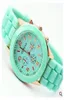 Fashion casual schaduwstijl Rosegold kleurrijke vrouwen mannen Genève kijken rubber silicium candy jelly siliconen kwarts pols horloges fre2883635