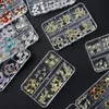 30pcs Kawaii Metal 3D Bling Lüks Tırnak Sanatı Rhinestone Charms Mix Styles Kristal Alaşım Dekorasyonu Çivi Tasarımı için Kutu ile 240426