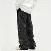 Y2K Streetwear Black Workowiste Zagrypowe Dżinsy Spodnie dla mężczyzn Ubranie proste dżinsowe spodnie Pantalon Homme 240420