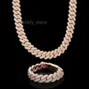 22mm Moissanite Cuban Link Chain Armband Solid Gold and Silver Elegance with Dazzling Sparkle