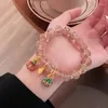 Strang Frühling Wärme und blühende Blumenhand-Handhermade süße Prinzessin-Style-Glas-Rosenarmbänder mit goldenem Schlucken von Biesthandschmuck