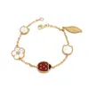 Bracciale nobile ed elegante popolare scelta regalo High Seven Ladybug Flower Hightend Luxury 18K Gold Natural con comune vnain