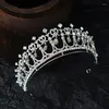 Clips de cheveux baroque cristal perles Bridal Tiaras Diana Crowa Rhingestone Pageant Diadem Bride Bride Banding Accessoires de mariage Tiara de Noiva