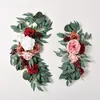 Decorative Flowers Yan Artificial Wedding Arch Kit Boho Dusty Rose Blue Eucalyptus Garland Drapes For Decorations Welcome Sign