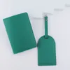Amazon Solid Color Synthetic Leather Luggage Tag Set PU旅行搭乗パスパスポートホルダードキュメントバッグカスタムロゴ