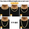 18k Gold Plated Mens Curb Cuban Link Chain Halsband 316L Rostfritt stål Armband Hip Hop Jewelry Gifts 240417