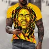 Rap Singer Printed Men's T-shirt Casual Round Neck Short Sleeved Street Hip-hop T-shirt