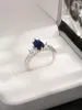 Anelli di cluster 2024 Vendita di s925 anello gemma blu gocce in argento sterling per donne proposte di proposta in stile dolce o come regalo