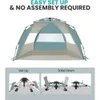 Tenda de Pop Up Beach para 4 pessoas - Configuração fácil e portátil Sun Shelter Canopy com UPF 50 Protection Family Tent 240422