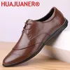 Sapatos casuais de couro genuíno homens de luxo masculino masculino mudo mocassins de estilo britânico Oxfords Formal Dress