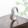 Anelli a grappolo Felice 2 mm Moissanite a forma di cuore Famiglia nuziale per donne 925 Sterling Silver D Color Lab Diamond Diamante Gioielli ad anello classico