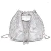 Omuz çantaları moda kadın çanta dokusu elmas lüks parlak el çantası kadın gece kulübü karnaval zinciri diyagonal kova