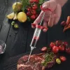 Grills vleesinjector spuit met 3 marinade -injectornaalden voor BBQ Grill Turkije Injector Kit Marinade Flavour Injector