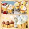 Molds 50 stks folie cupcake liners stevige oliedichte muffin bakbekers cupcake wrappers voor kerst bruiloft verjaardagsfeestje decoratie