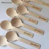 Parti Malzemeleri 150pcs Kişiselleştirilmiş Mini Ahşap Çay Kaşıkları Tatlı Kek Dondurma Tadım Doğum Günü Düğün Eko Teaspoon 10 Cm