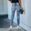 Jeans femminile volalo a petto singolo streetwear high wons women pantaloni femminile blu blu 2024 pantaloni skinny autunnali