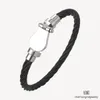 Fashion Horseshoe Cable armband 18k wit goud vergulde zwarte roestvrijstalen armbanden armbanden voor mannen vrouwen geschenkaccessoires met sieraden zakjes groothandel