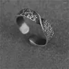 Clusterringen Vintage Blazing Lava Twist Patroon Ring Mannelijke vingeraccessoires Trendy Black Silver 925 voor Lover Anniversary