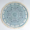 Nordyckie okrągłe dywaniki dywaniki boho etniczna mandala dywan Tassel do salonu bawełniany lniany dywan nowoczesny klasyczny 90cm maty 240420