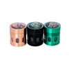 smoke shop grinder herb zinc alloy luminous cigarette mill LED light rotating side window grinding cigarette disposable DAB Rig