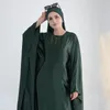 Ethnic Clothing Butterfly Abaya Inner Belt Summer Muslim Party Long Dress Wrinkle Satin Abayas For Women Dubai Turkey Islamic Kaftan