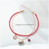 Chain Link Bracelets Fashion Transshipment Blessing The Pig Years Birthday Piglet Red Rope Bracelet Couple Adjustable Hand Drop Deliv Dh2Zy