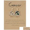 Pendant Collane Day Night Starry Sky 12 Constellations Coin Couple Clavicle Chain Collace Gioielli con consegna per goccia di regalo Dhglv DHGLV